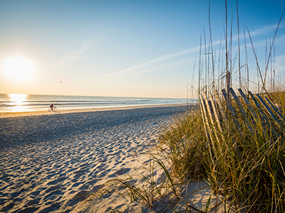 Sunrise beach at Jacksonville in Florida