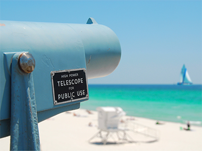 Telescope at Panhandle beach in Florida